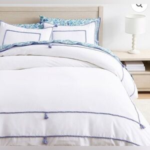 NWT Pottery Barn Teen‎ Border Tassel Duvet Cover Twin